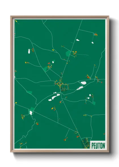 Une affiche de carte sur Peuton