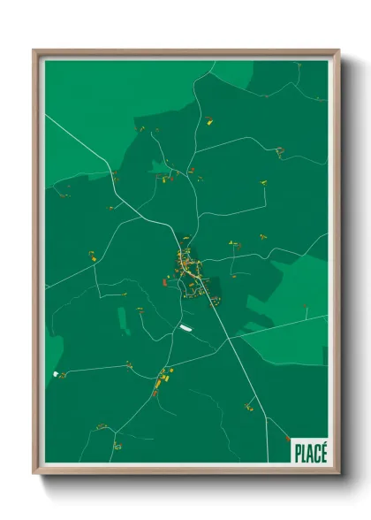 Une affiche de carte sur Placé