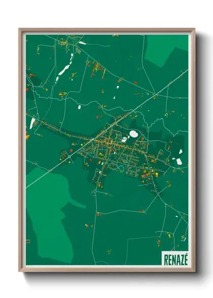 Une affiche de carte sur Renazé