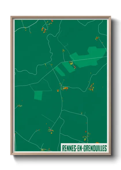 Une affiche de carte sur Rennes-en-Grenouilles