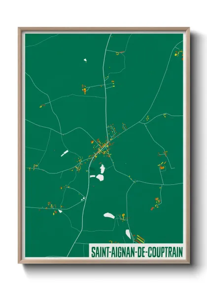 Une affiche de carte sur Saint-Aignan-de-Couptrain