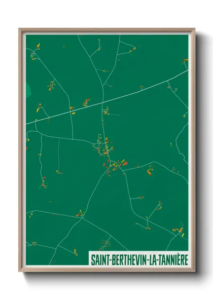 Une affiche de carte sur Saint-Berthevin-la-Tannière