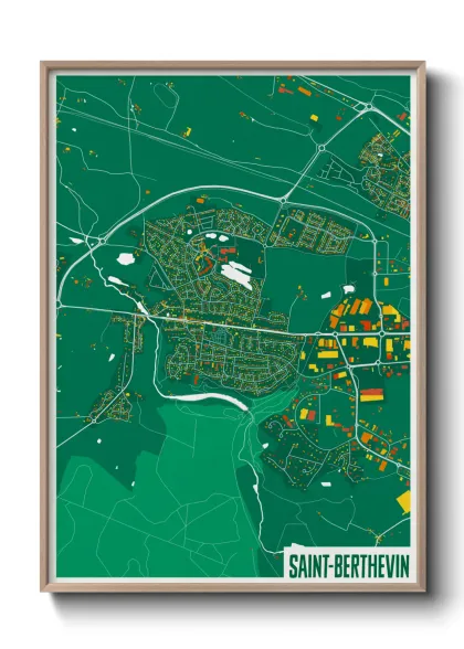 Une affiche de carte sur Saint-Berthevin