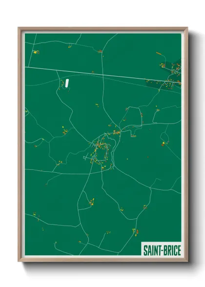 Une affiche de carte sur Saint-Brice