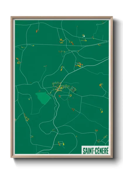 Une affiche de carte sur Saint-Céneré