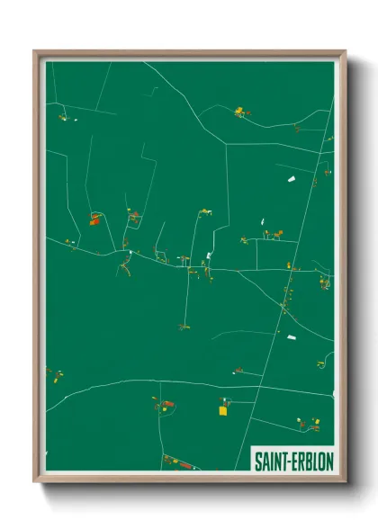 Une affiche de carte sur Saint-Erblon