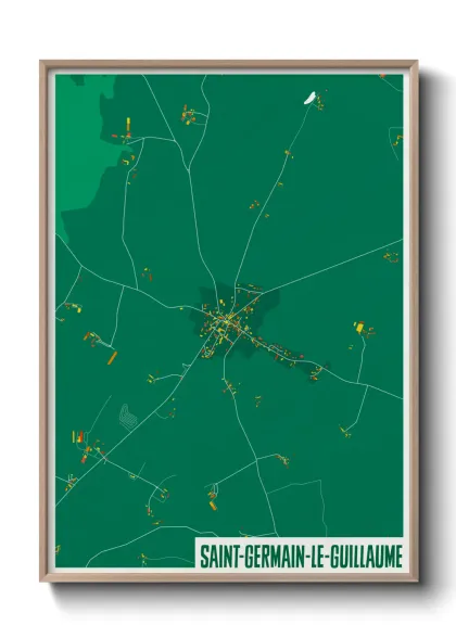 Une affiche de carte sur Saint-Germain-le-Guillaume