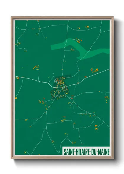Une affiche de carte sur Saint-Hilaire-du-Maine