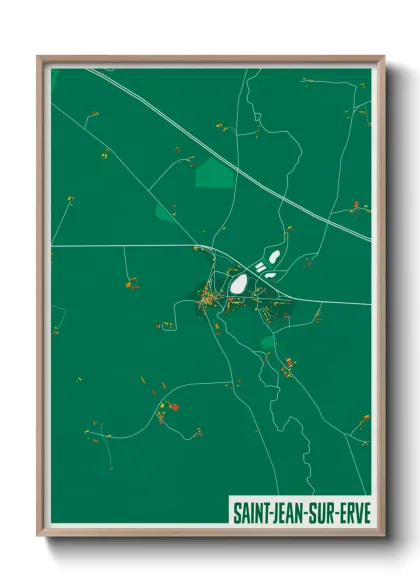 Une affiche de carte sur Saint-Jean-sur-Erve