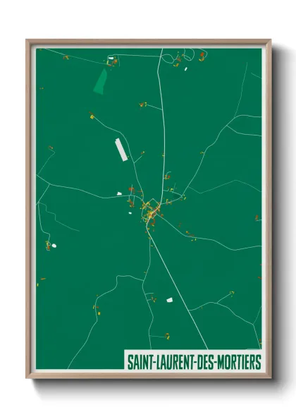 Une affiche de carte sur Saint-Laurent-des-Mortiers