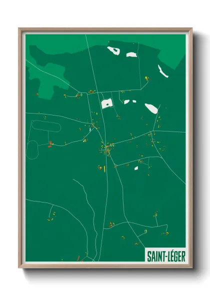 Une affiche de carte sur Saint-Léger