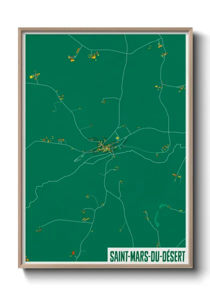 Une affiche de carte sur Saint-Mars-du-Désert