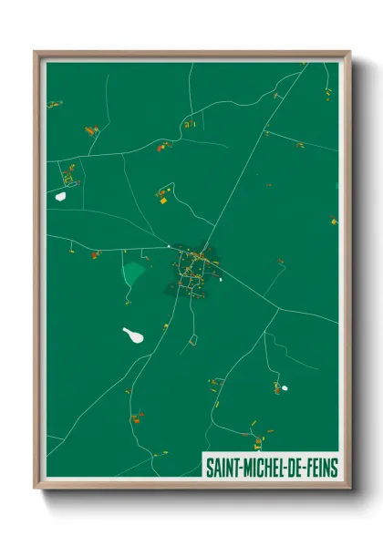 Une affiche de carte sur Saint-Michel-de-Feins