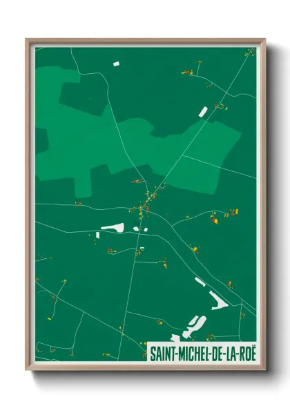 Une affiche de carte sur Saint-Michel-de-la-Roë