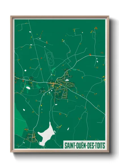 Une affiche de carte sur Saint-Ouën-des-Toits
