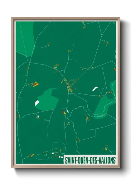 Une affiche de carte sur Saint-Ouën-des-Vallons