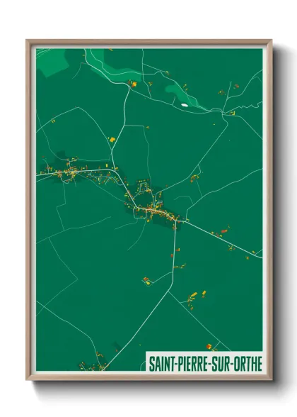 Une affiche de carte sur Saint-Pierre-sur-Orthe