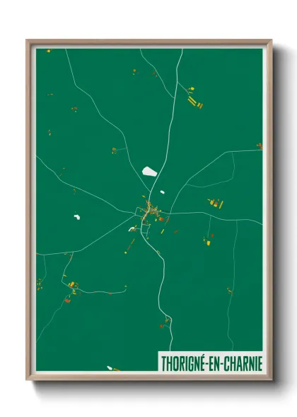 Une affiche de carte sur Thorigné-en-Charnie