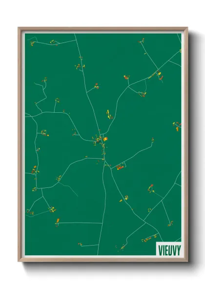 Une affiche de carte sur Vieuvy
