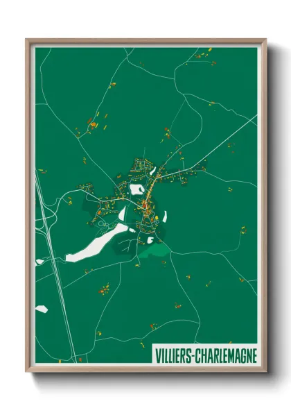 Une affiche de carte sur Villiers-Charlemagne