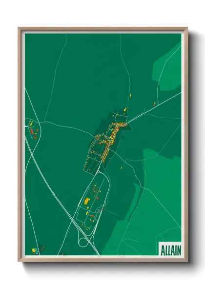 Une affiche de carte sur Allain