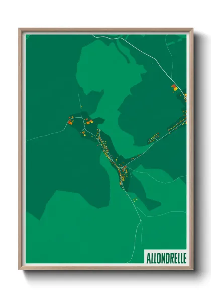 Une affiche de carte sur Allondrelle