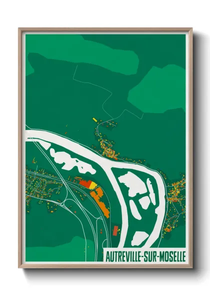 Une affiche de carte sur Autreville-sur-Moselle
