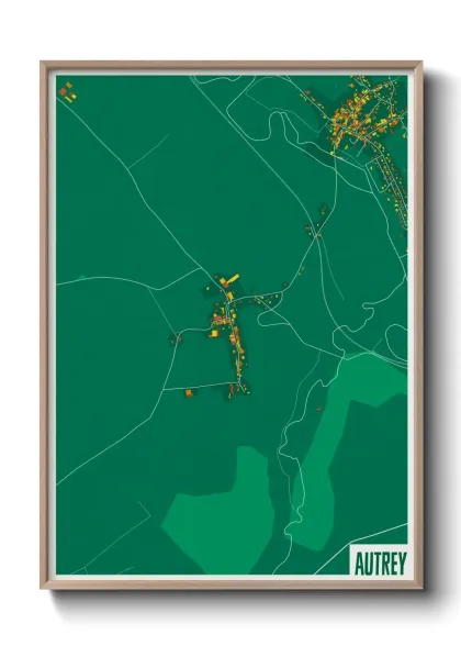 Une affiche de carte sur Autrey