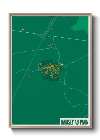 Une affiche de carte sur Barisey-au-Plain