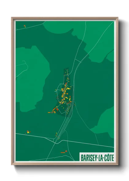 Une affiche de carte sur Barisey-la-Côte