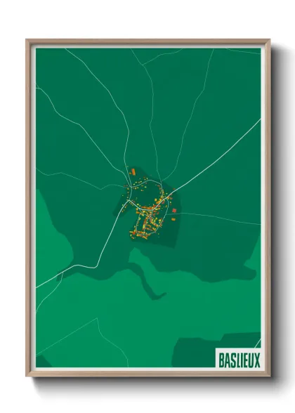 Une affiche de carte sur Baslieux