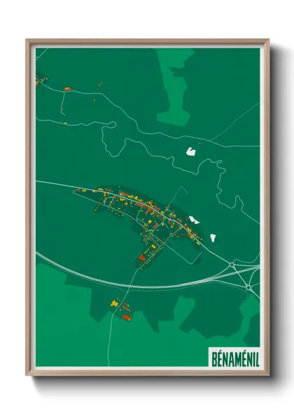 Une affiche de carte sur Bénaménil