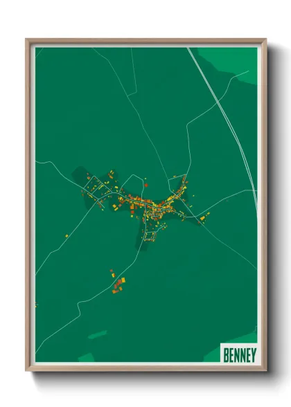 Une affiche de carte sur Benney