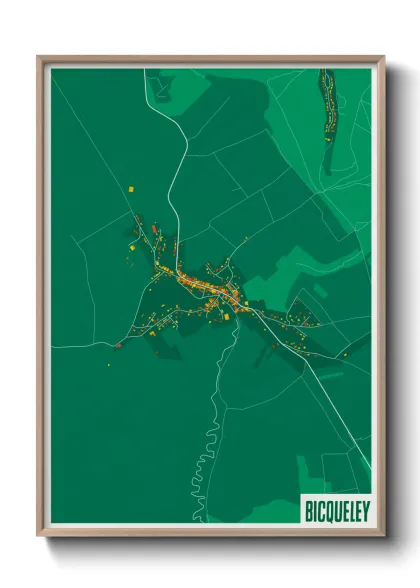 Une affiche de carte sur Bicqueley