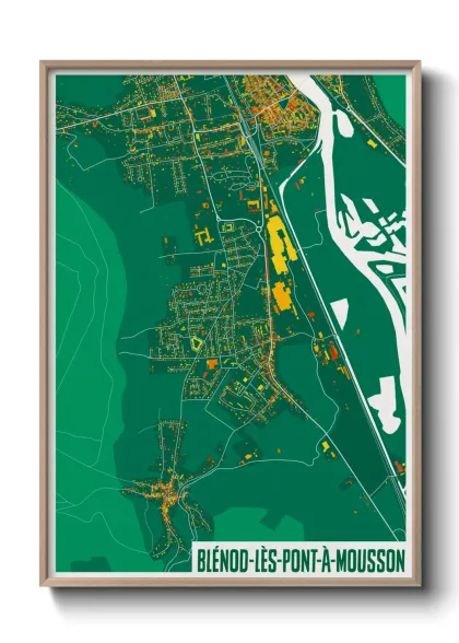 Une affiche de carte sur Blénod-lès-Pont-à-Mousson