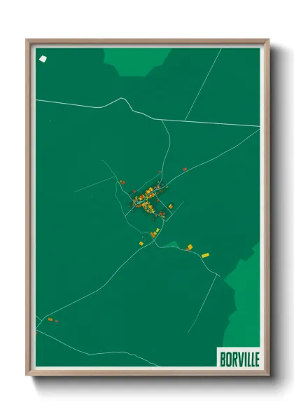 Une affiche de carte sur Borville