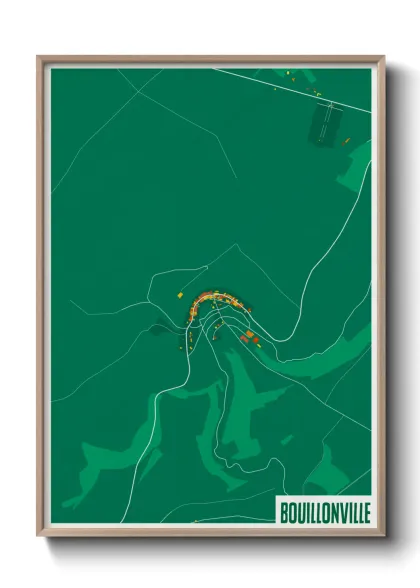 Une affiche de carte sur Bouillonville