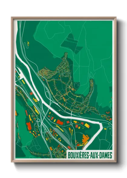 Une affiche de carte sur Bouxières-aux-Dames