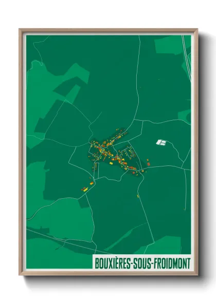 Une affiche de carte sur Bouxières-sous-Froidmont