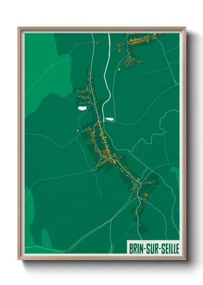 Une affiche de carte sur Brin-sur-Seille