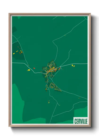 Une affiche de carte sur Cerville