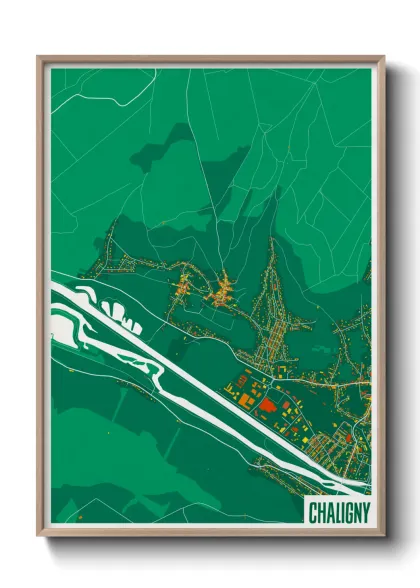 Une affiche de carte sur Chaligny