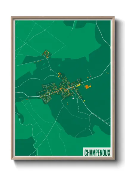 Une affiche de carte sur Champenoux