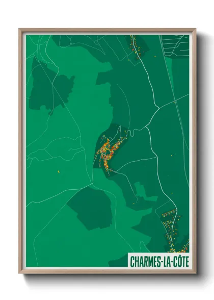 Une affiche de carte sur Charmes-la-Côte