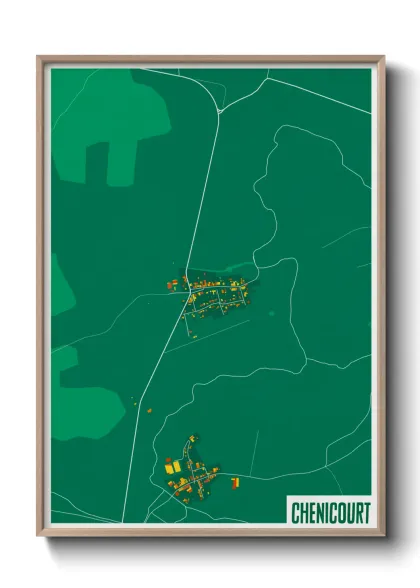Une affiche de carte sur Chenicourt