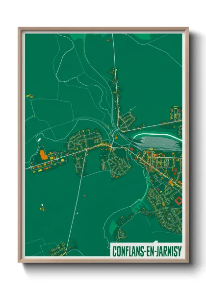 Une affiche de carte sur Conflans-en-Jarnisy