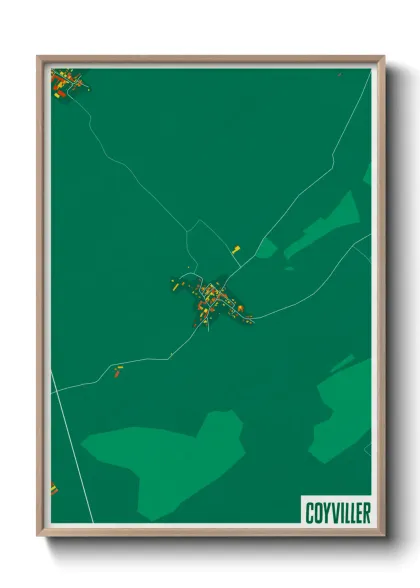 Une affiche de carte sur Coyviller