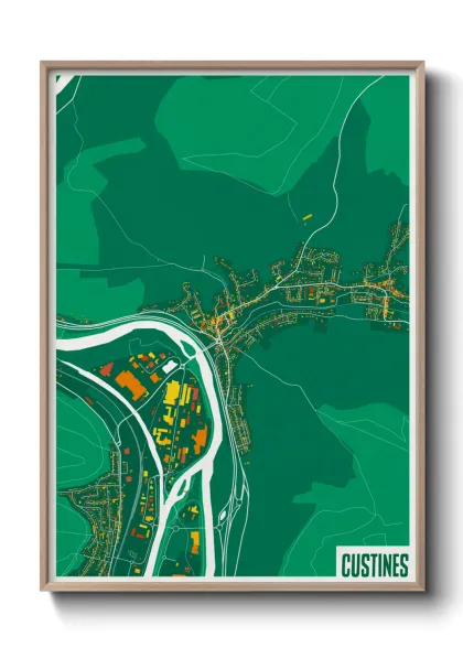 Une affiche de carte sur Custines