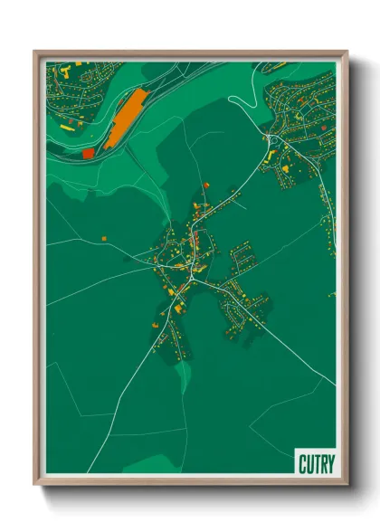 Une affiche de carte sur Cutry