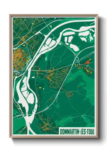 Une affiche de carte sur Dommartin-lès-Toul
